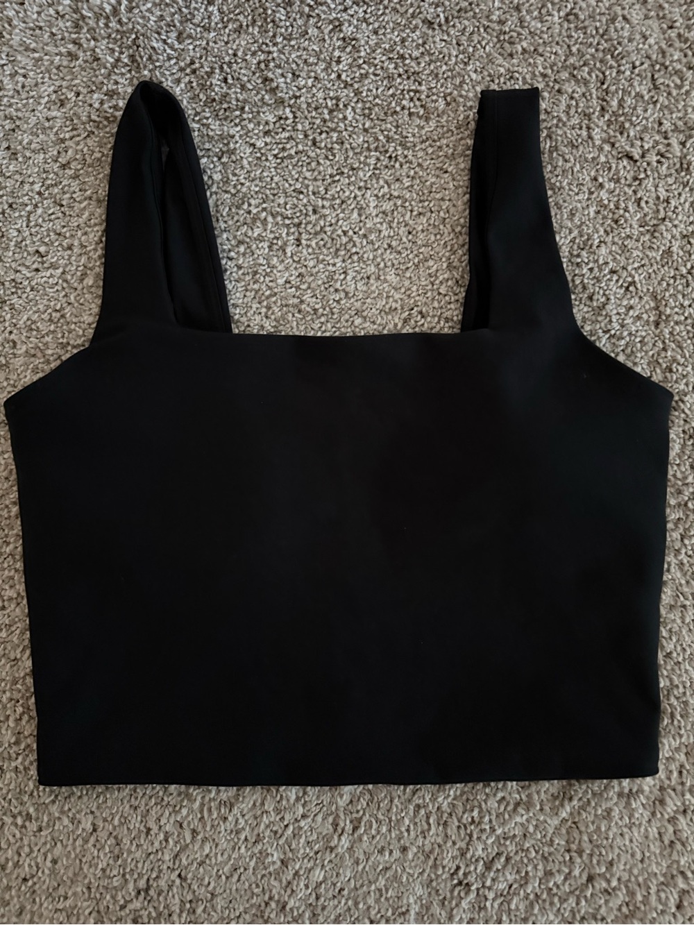 Abercrombie & Fitch YPB scultLUX Black Square Neck Crop Sports Bra Top